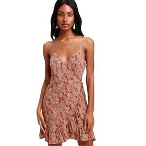 Free People All My Love Mini Wrap Dress XS Floral Summer Cute V Neck Micro
